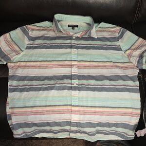 Express Multicolor Striped Casual Button Down Shirt